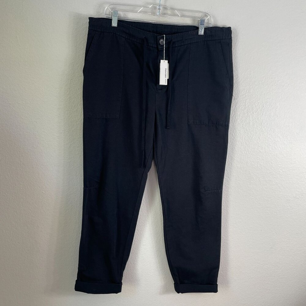 NEW Standard James Perse 4 Womens XL‎ Black Relaxed Chino Pants Drawstring